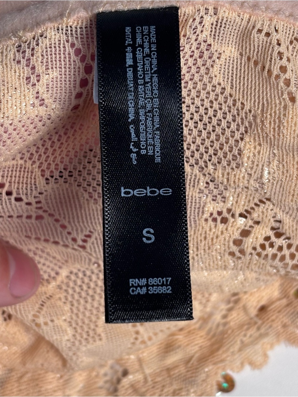 Y2K bebe Blush Lace Bralette with Sequin Detail - Picture 10 of 12